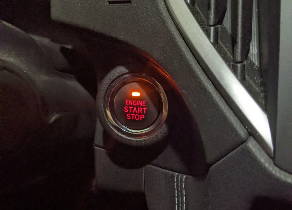Ignition button for a newer car