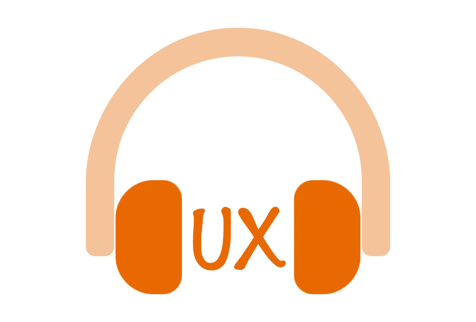 UX with headphones icon in orange