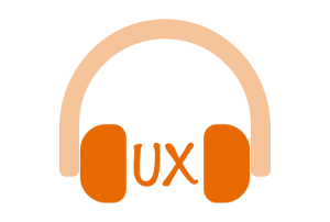 UX with headphones icon in orange
